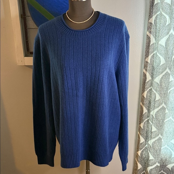 LL Bean Wool/ Cashmere Blend Rib Knit Crew Neck Sweater SZ Large - Picture 1 of 6